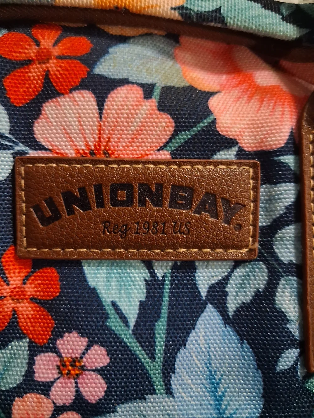 Unionbay Floral Navy Mini Backpack Handbag